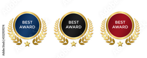 award element golden icon set