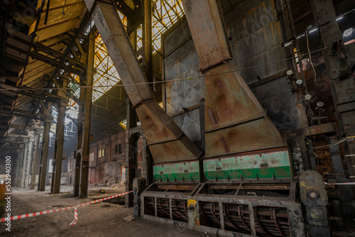 Old abandoned historic Art Nouveau factory power plant in Eastern Europe Szombierki