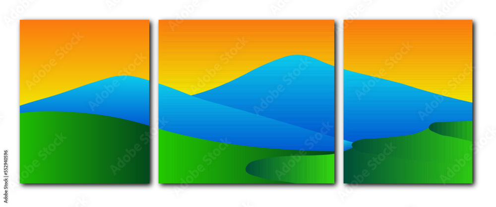 Set of abstract mountain waves