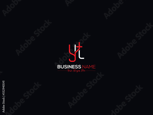 Minimal Slime YT y t Letter Logo, Creative Yt Logo Icon Vector With Black Background