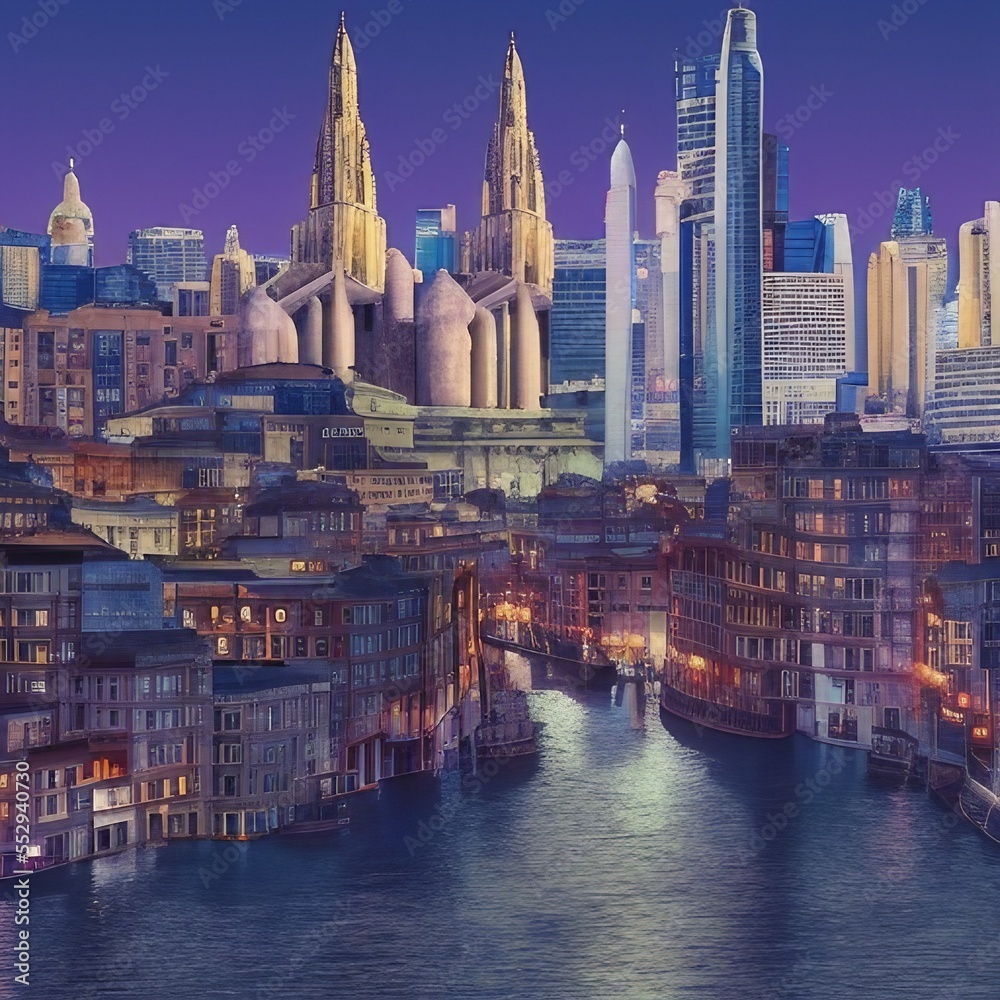 Fototapeta premium Traditional Cityscape That Inspires Wanderlust k realistic highly detailed