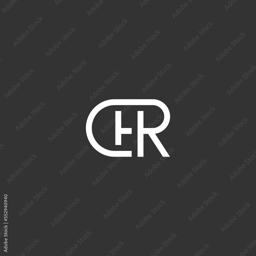 CHR initial monogram vector icon illustration CHR initial monogram vector icon illustration