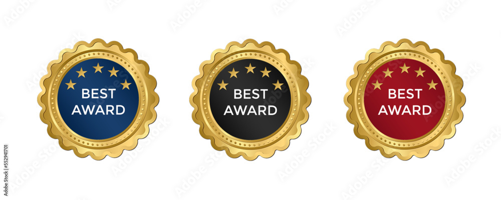 set of badges golden award icon set set of badges golden award icon set