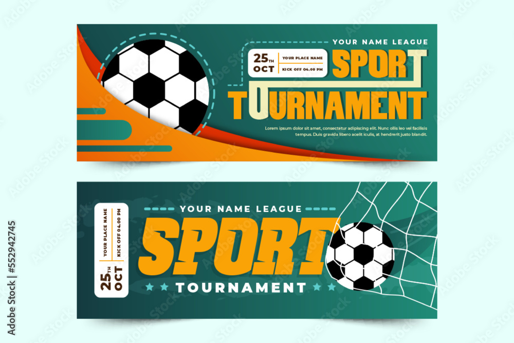 Football tournament sport event banner design template simple and ...