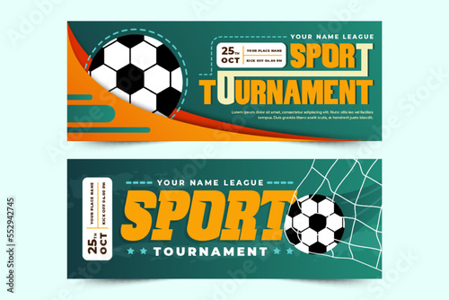 Football tournament sport event banner design template simple and elegant design