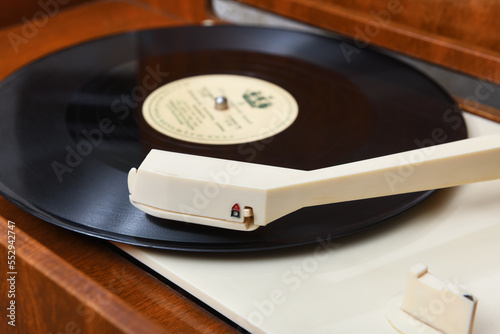 Retro vinyl turntable from the 1960s.