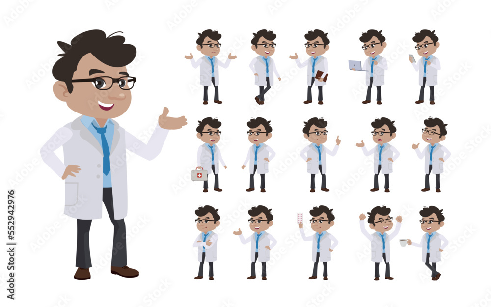 Doctor with different poses. vector Doctor with different poses. vector