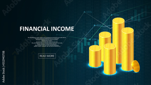 Financial income for successful life. Investing business analytics