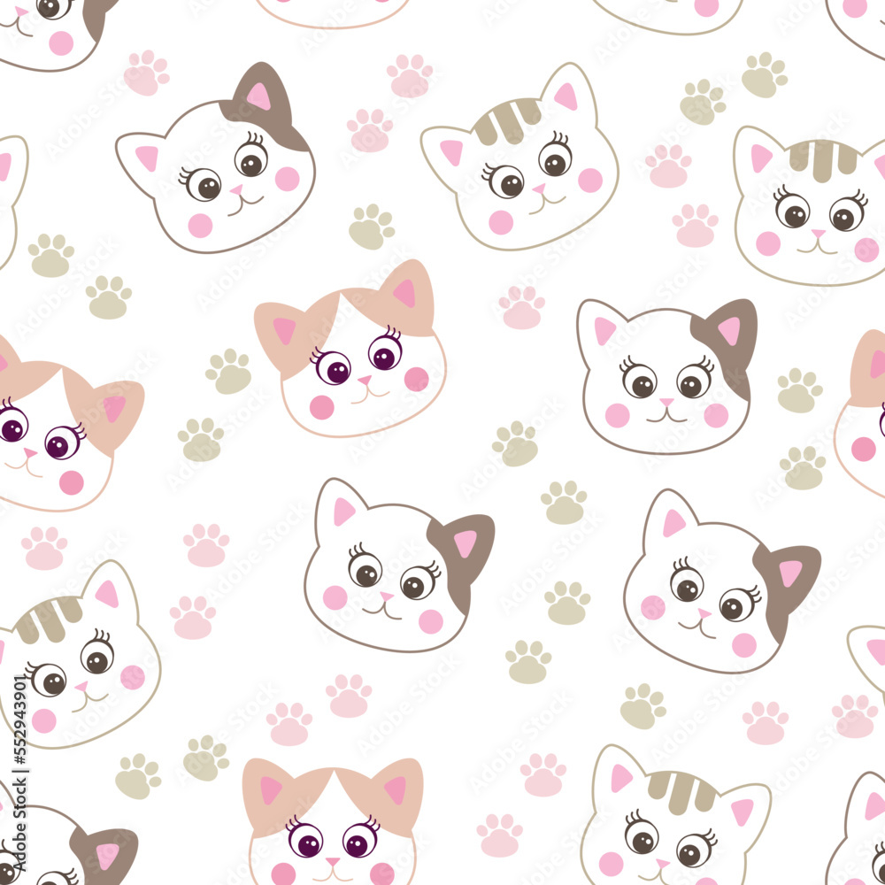seamless vector pattern with cats. wallpaper with cats. seamless vector pattern with cats. wallpaper with cats.