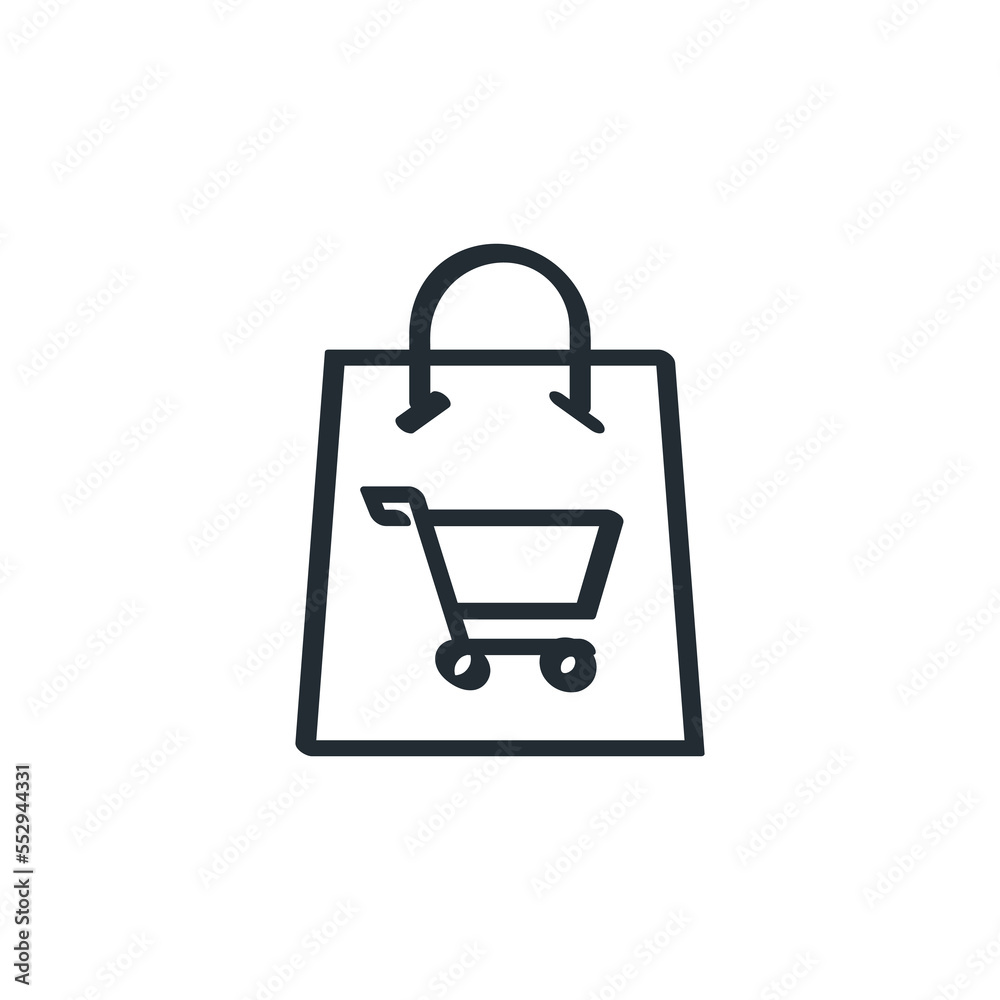 Shopping Bag Related Vector Hand Drawn Doodle Line Drawing Icon. Cart concept Illustration for online shop or e-commerce Shopping Bag Related Vector Hand Drawn Doodle Line Drawing Icon. Cart concept Illustration for online shop or e-commerce