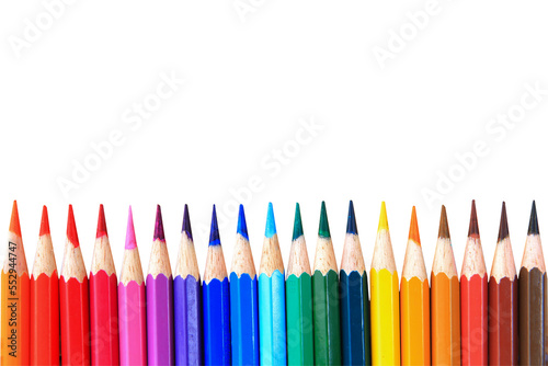 color pencils isolated on white background. This has clipping path.