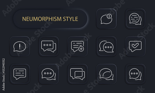 New message line icon. Communication, sms, online chats, phone icons, unread, read, sent. Sound concept. Neomorphism style. Vector line icon for Business