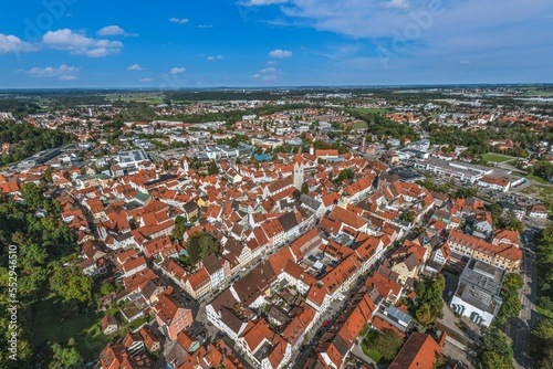 Kaufbeuren im Luftbild - Ausblick auf die historische Altstadt