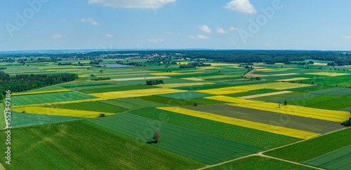 Landwirtschaftliche Nutzflächen im nordschwäbischen Lechtal nahe Sand photo