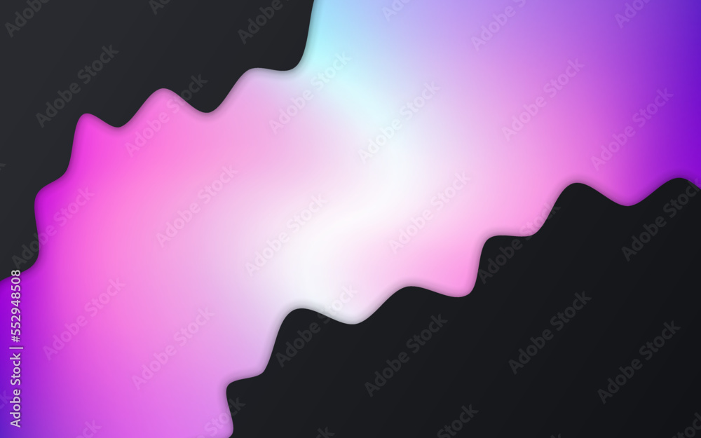 Abstract background with overlay effect. Neon colorful trendy wave for cover of banner or flyer. Modern blend holographic gradient backdrop.