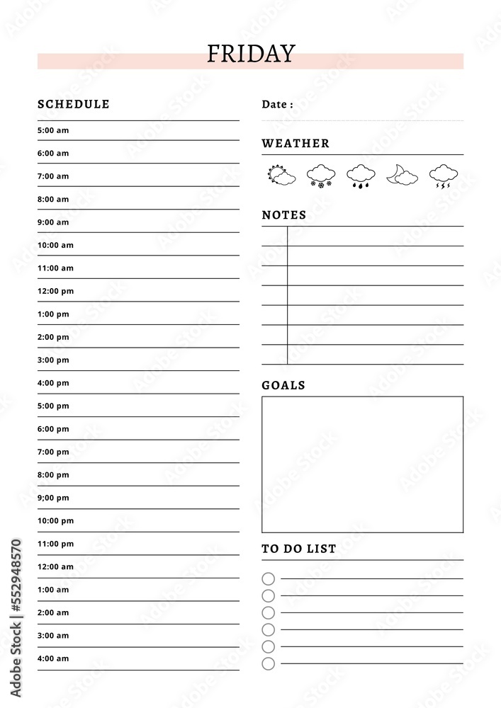 Friday Planner Friday Planner