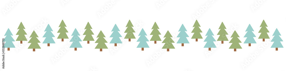 Hand drawn christmas trees line illustration Hand drawn christmas trees line illustration
