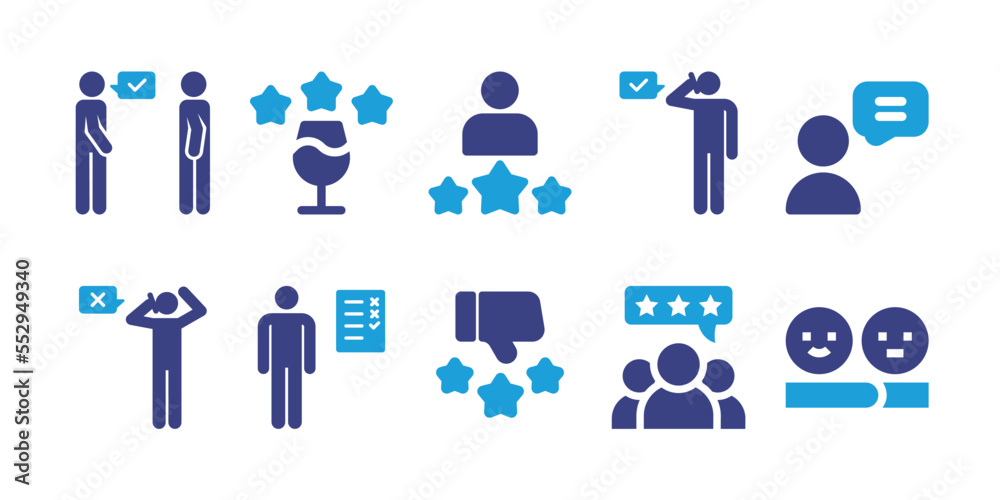 Feedback icon set. Vector illustration. Containing customer question ...