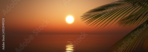 sunset sea palm landscape illustration © aleksandar nakovski
