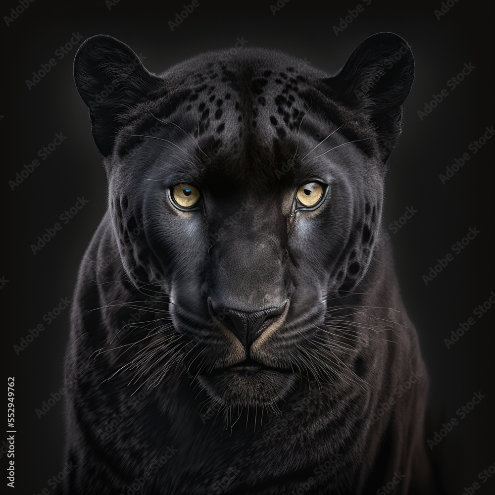 close up portrait of a black panther