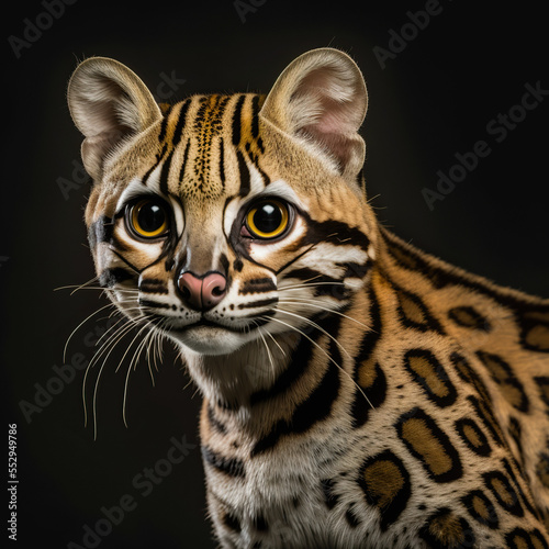 close up portrait of a margay wildcat photo