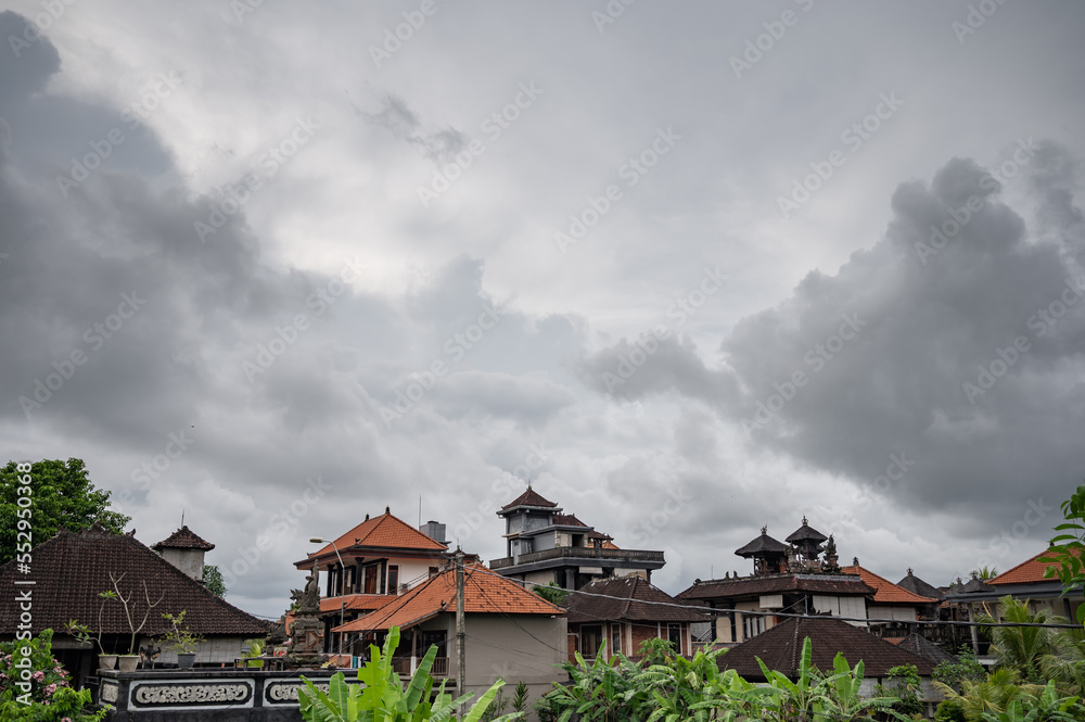 Bali Island houses, traditional architecture of Bali Island's houses in Ubud Province