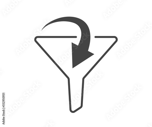Funnel icon vector. Sort sign, filter symbol black and white.