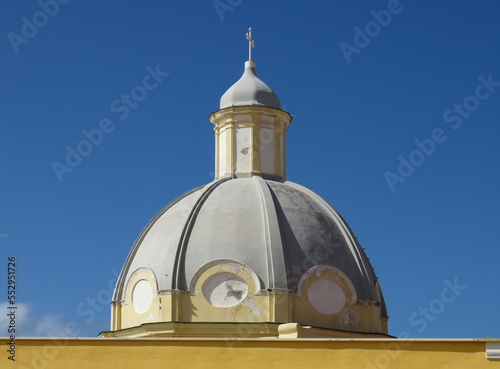 Cupola detail of the Church of Santa Maria delle Grazie. Procida Island. Italy.
