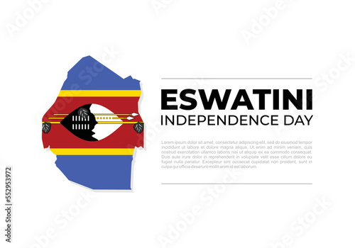 Eswatini independence day background celebrated on september 6 isolated on white background.