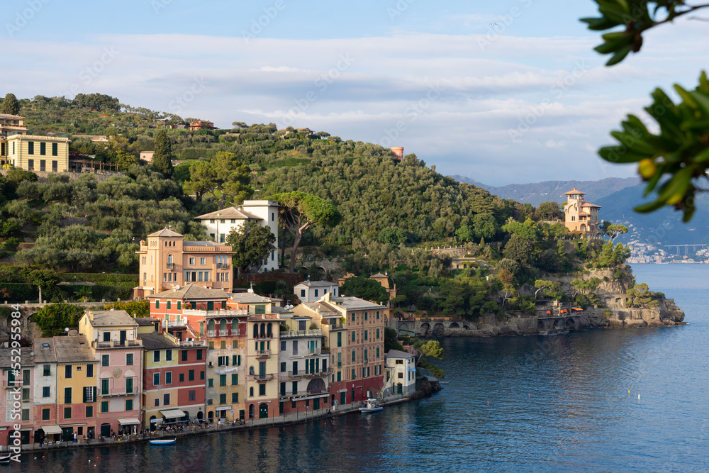 Point de vue sur Portofino en Italie