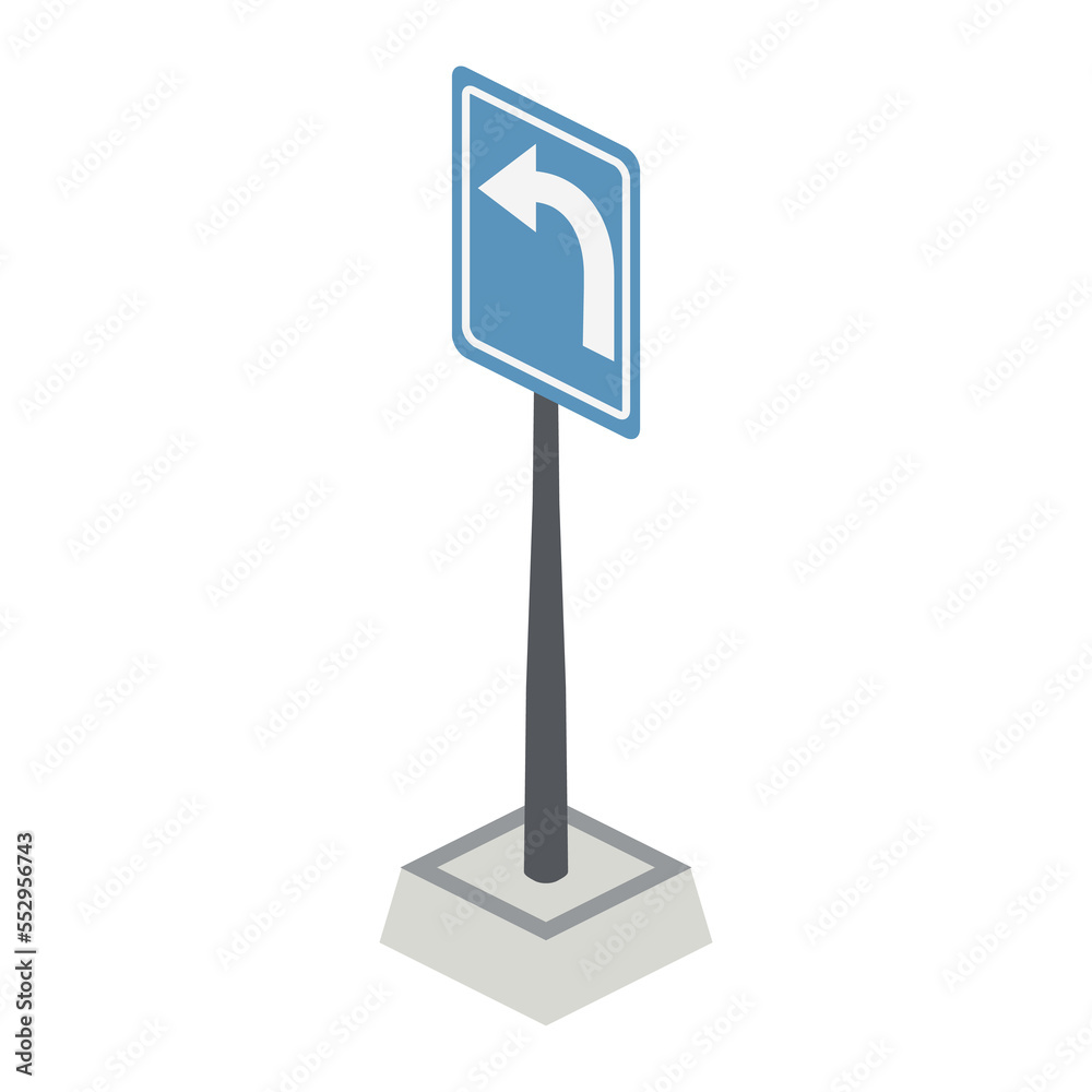 isometric traffic sign turning left 3d universal scenary collection set isometric traffic sign turning left 3d universal scenary collection set
