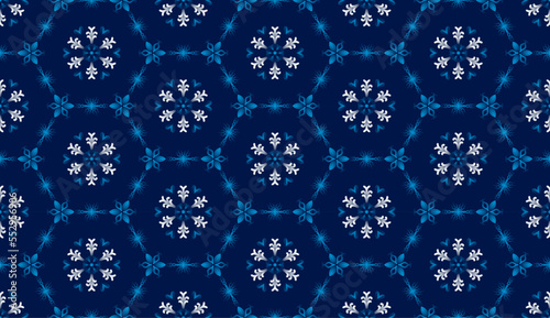 blue tiles on a wall, blue floral fabric design, sarong fabric seamless pattern, graphic design ethnic, Background, rug, wallpaper, clothing, wrap, batik, Vector embroidery pattern