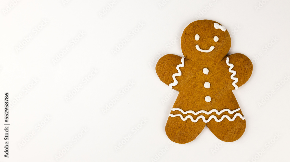 Cookies, gingerbread man on a white background with free space for text. Cookies, gingerbread man on a white background with free space for text.