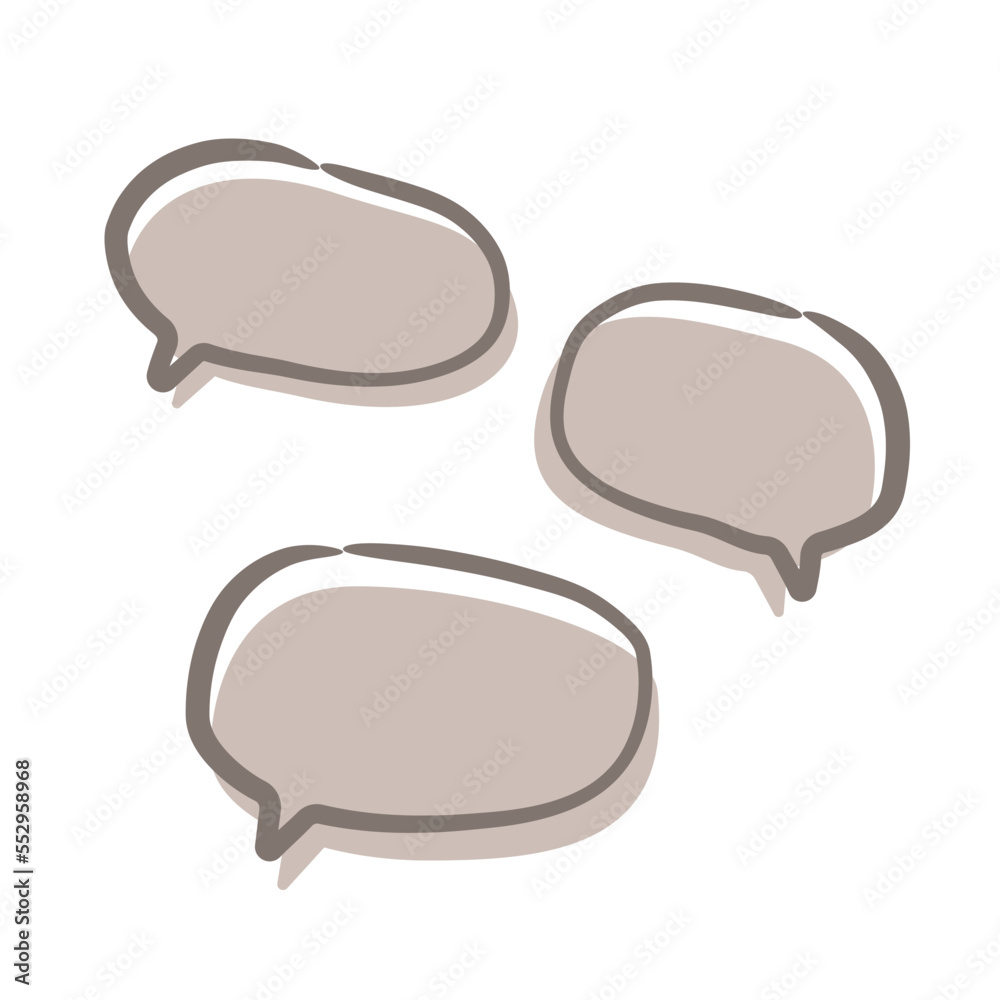 Fototapeta premium 手描き 吹き出し 色付き イラスト セット