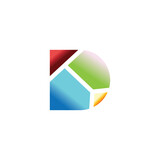 D logo web illustration arrow design gradient color vector abstract