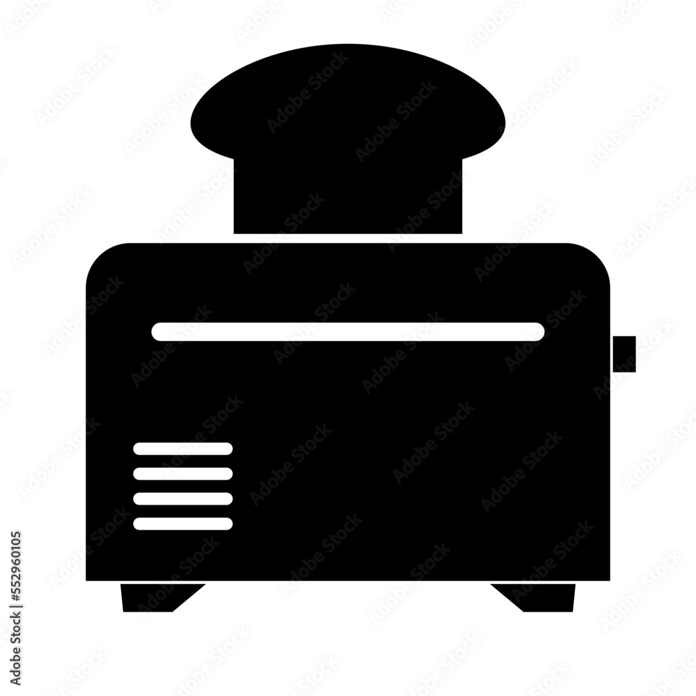 Toaster silhouette icon. Baking bread. Cooking electric product. Vector. Toaster silhouette icon. Baking bread. Cooking electric product. Vector.