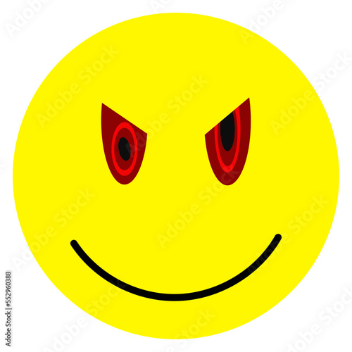 A transparent villain smiley design element.