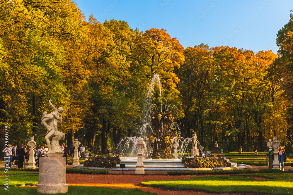 Fountain in the park in Saint-Petersburg