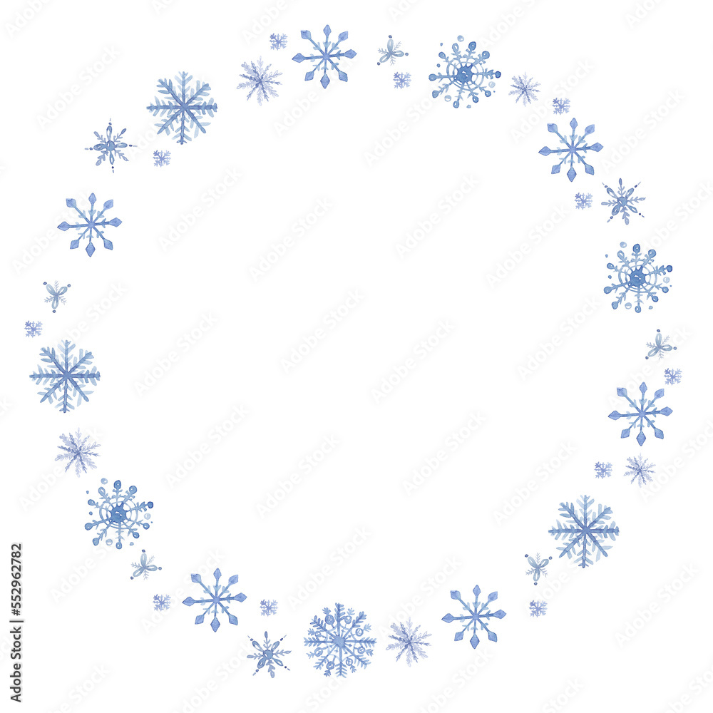 Watercolor Christmas background with snowflakes Watercolor Christmas background with snowflakes