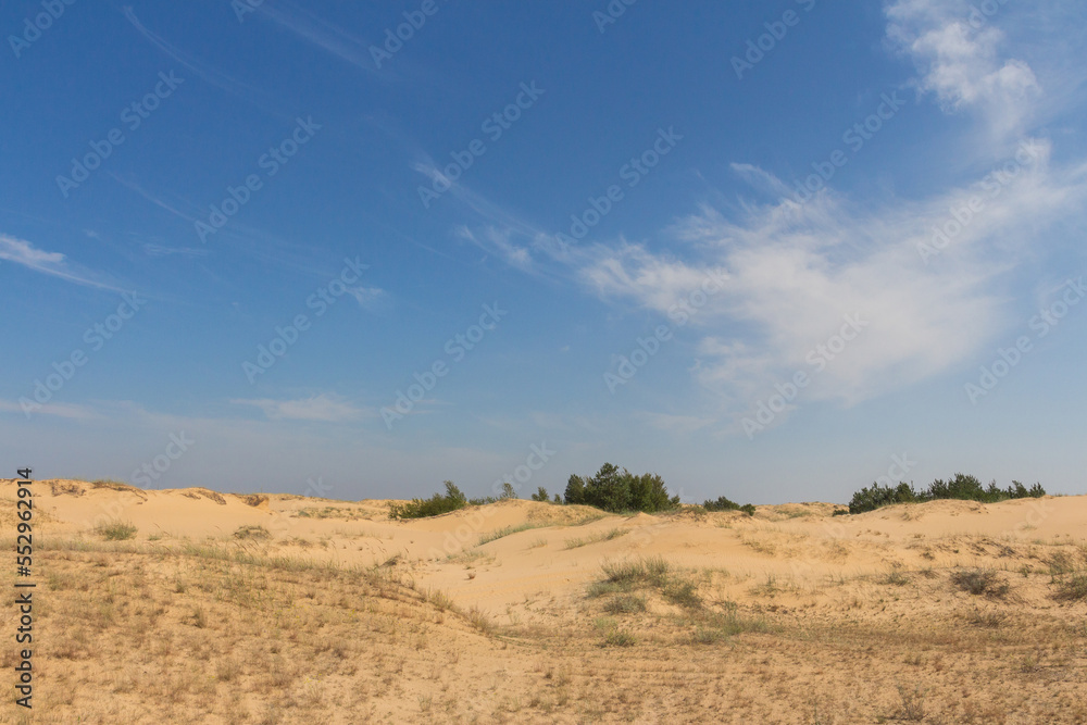 Obraz premium View of the Oleshkiv sands - the Ukrainian desert near the city of Kherson. Ukraine