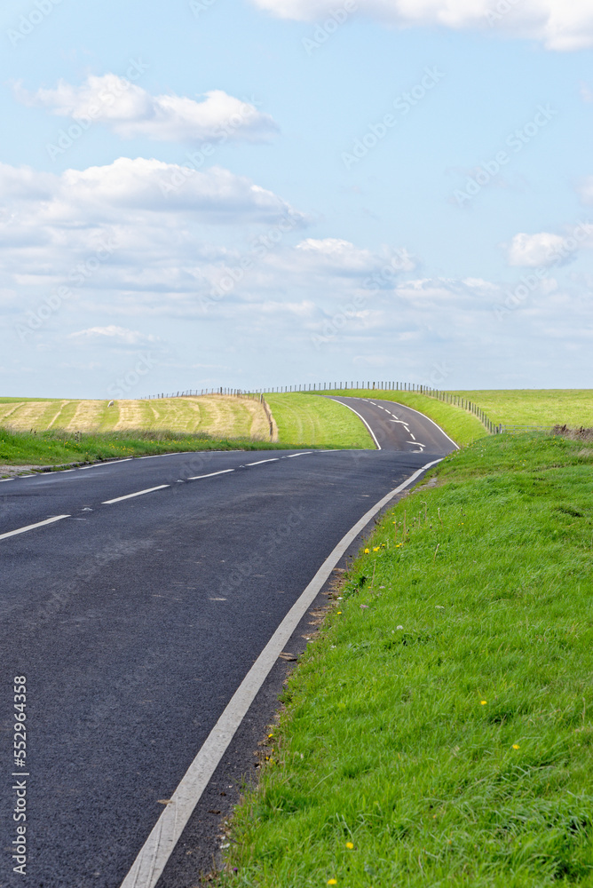 Road across the South Downs at Beachy Head - East Sussex - United Kingdom