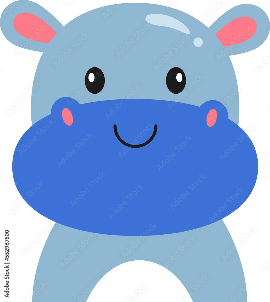 Cute Hippopotamus Cartoon Illustration for kids Cute Hippopotamus Cartoon Illustration for kids