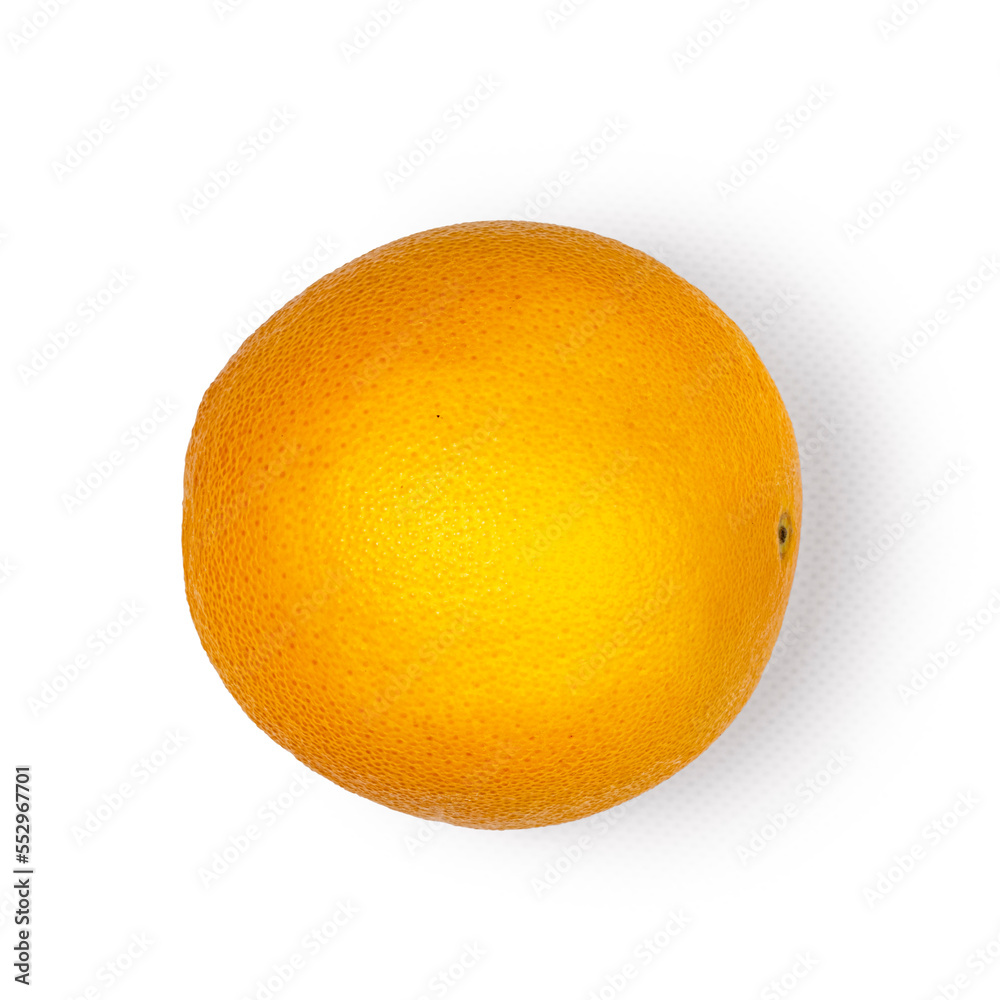 Top view of bright orange whole fruit. Isolated on a white background. Top view of bright orange whole fruit. Isolated on a white background.