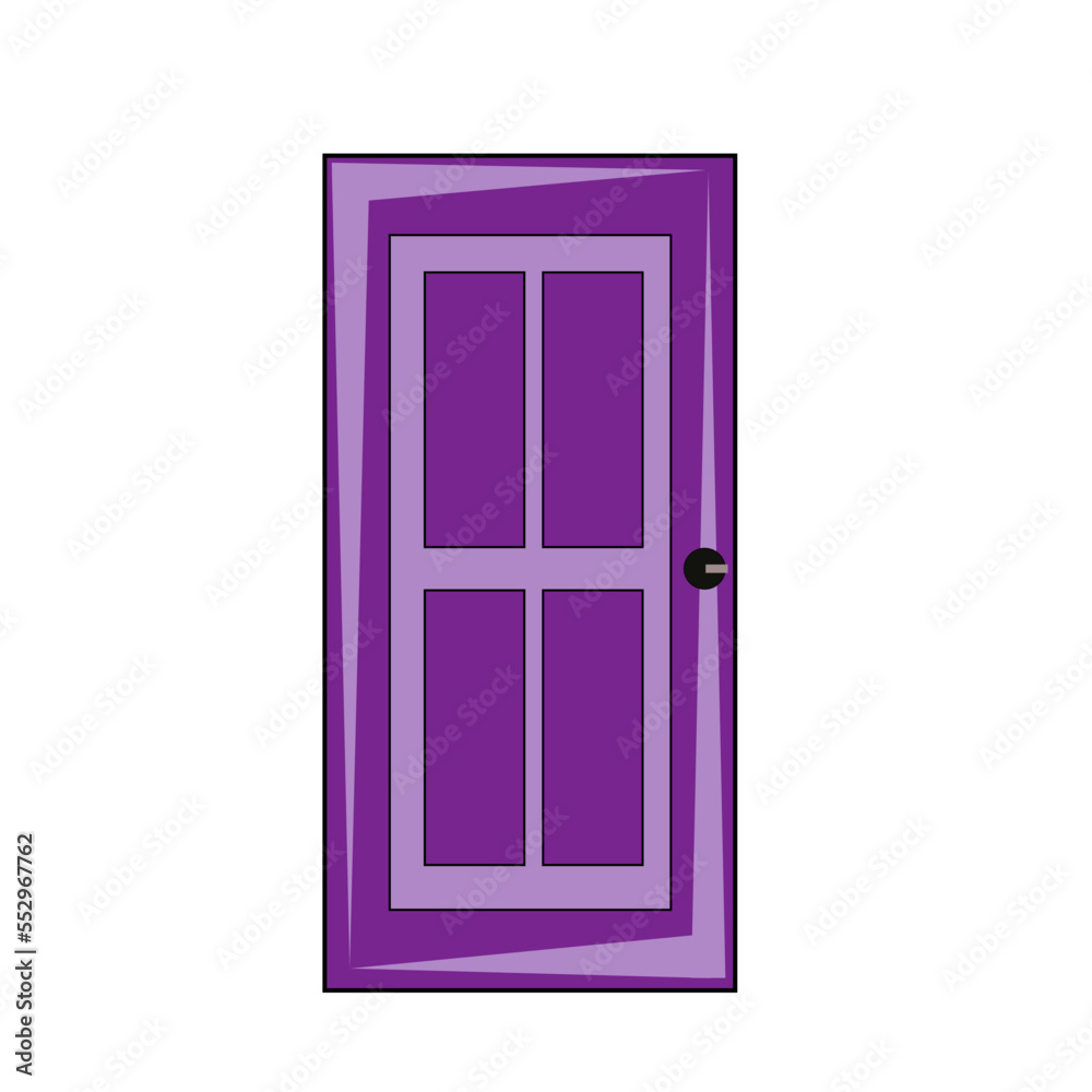 Purple door isolated on white background Purple door isolated on white background