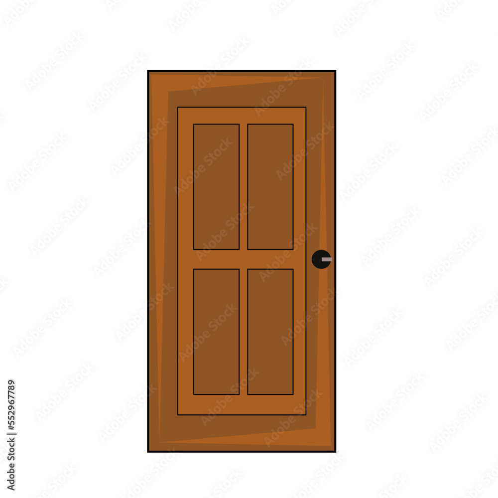Brown door isolated on white Brown door isolated on white