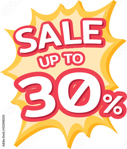 up to 30% sale starburst label, Promotion discount banner templates 