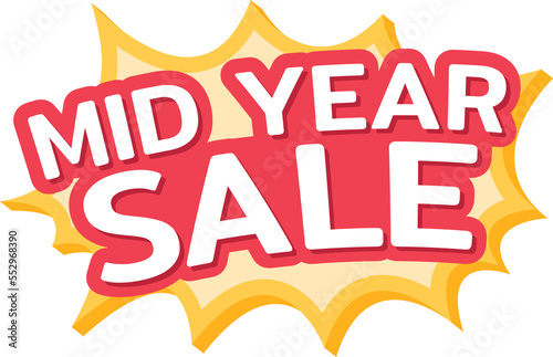 Mid year sale starburst label, Promotion discount banner templates
