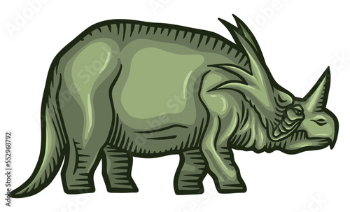 Styracosaurus dinosaur - hand drawn vector illustration © Monster_Design