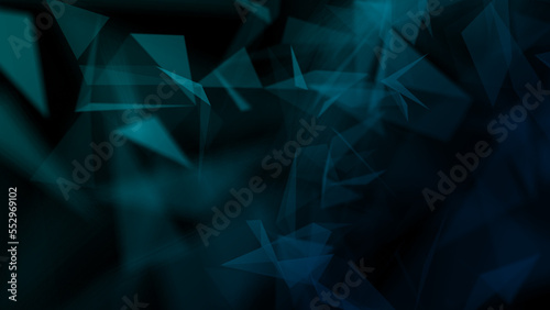 Abstract plexus blue geometry background. Digital technology network connection concept. 3D rendered illustration.