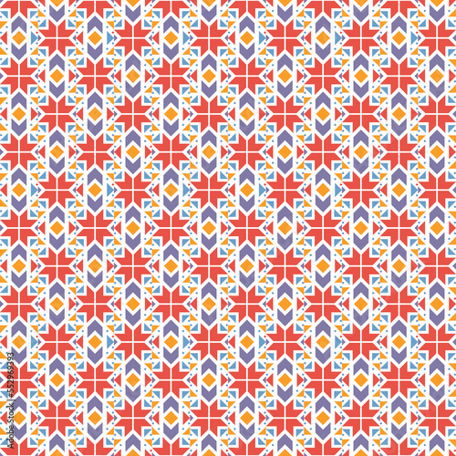 Fair Isle motif abstract geometric seamless pattern, repetitive design with snowflakes. Retro textile folk art vector